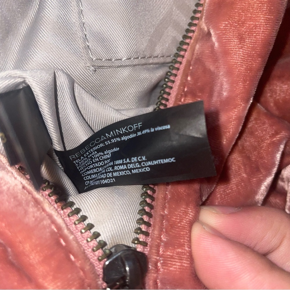 Pink backpack velour backpack velvet backpack Rebecca minkoff Julian - Picture 11 of 16